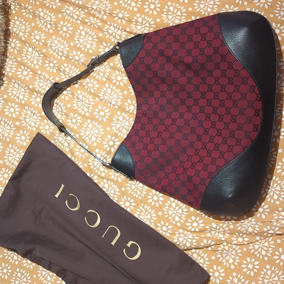 Gucci GG Red Canvas Hobo/ Shoulder Bag - Picture 1 of 11